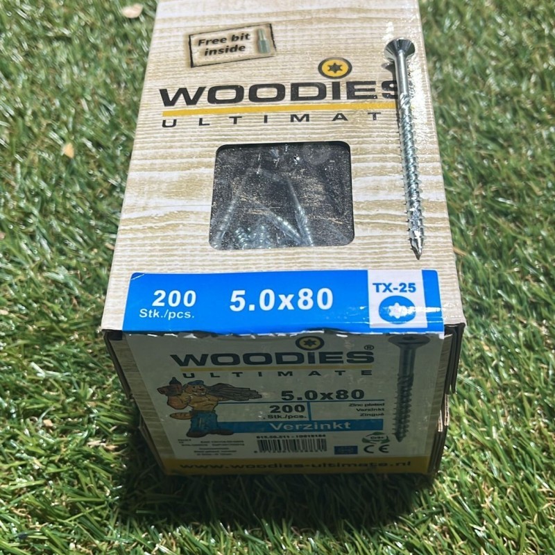 Schroeven per doosje (200st) 5.0x80mm Schroeven per doosje (200st) 5.0x80mm
