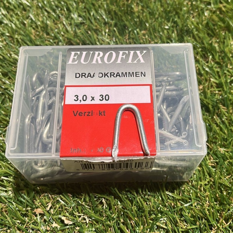 Krammen per doosje 400 gr. ( ± 125st.) 3.0x30mm Krammen per doosje 400 gr. ( ± 125st.) 3.0x30mm